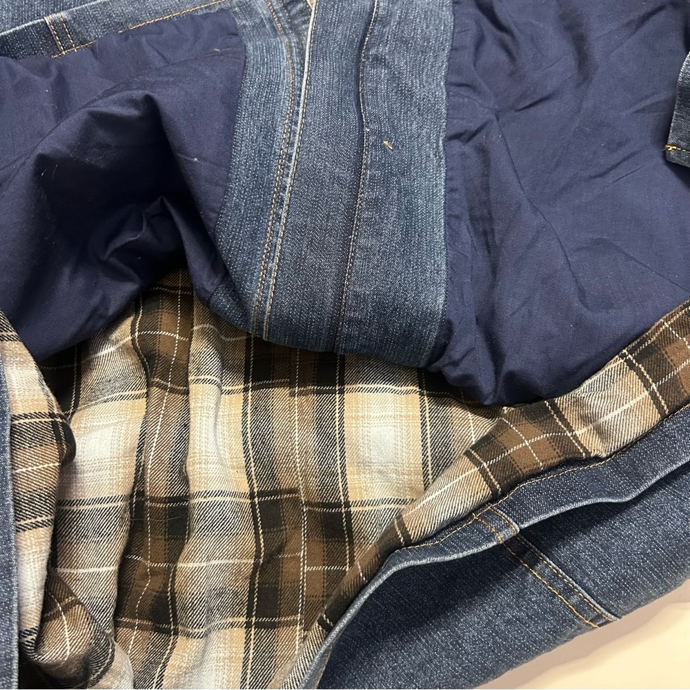 Chadwick Denim Barn Jacket, Flannel Lined, Faux Suede Lined Cuffs, Point Collar) - Picture 9 of 10